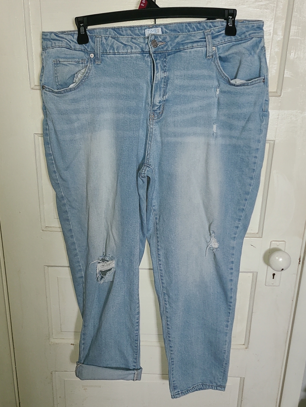 Time and Tru Light Blue Distressed Boyfriend Jeans